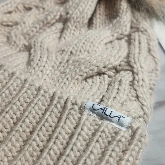 CALIA by Carrie Underwood Accessories - CALIA CABLE  KNIT POM BEANIE COLOR IS NATURAL